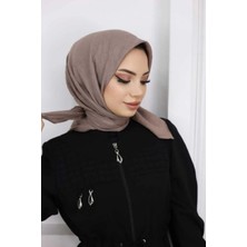 Melodi Scarf Kadın Tesettür Pratik Bambu Kraş Eşarp Vizon