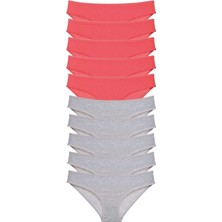 Mbb E-Ticaret 10 Adet Süper Eko Set Likralı Kadın Slip Külot Fuşya Gri