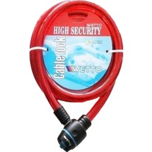 Çelik Kilit Motorsiklet Bisiklet Elektrikli Scooter Kilidi 150 Cm-Yedek Anahtarlı