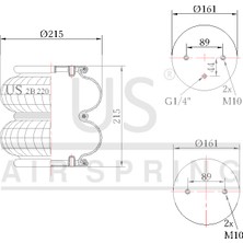 US Dingil Kaldırma Körüğü (Boğumlu) -Katlı Körük 2B-220-03 FD200191/4M10 -2B220
