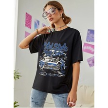 Woodroffe Kadın / Kız Siyah Old Style Oversize T-Shirt