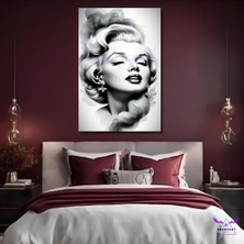 Abart Art Tekli Dikey Kanvas Şık Salon ve Ofis Tablosu Siyah Beyaz Kara Kalem Marilyn Monroe