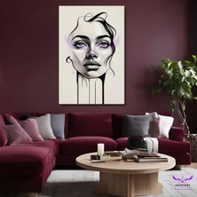 Abart Art Tekli Dikey Kanvas Güzellik Merkezi Güzel Kadın Tablosu