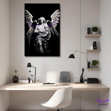 Abart Art Tekli Dikey Kanvas Modern Salon Tablosu Mitolojik Büyük Kanatlı Kadın Heykeli