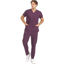 BRL Üniforma Mürdüm Likralı Doktor ve Hemşire Forması  Cerrahi Takım | Brl Scruble