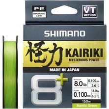 SHIMANO Yeni Shimano Kairiki + 8x 150 M. Mantis Green Ip Misina 0.13 mm