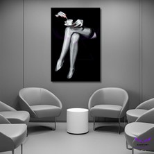 Abart Art Tekli Dikey Kanvas Duvar Tablosu Kahve Fincanı Tutan Soyut Figür