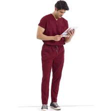 BRL Üniforma Bordo Likralı Doktor ve Hemşire Forması  Cerrahi Takım | Brl Scruble