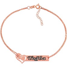 Caseras Gümüş Rose Birleşen Kalpler Isimli Kadın Bileklik CSR2182435