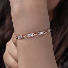 Gümüş Rose Baget Taşlı Kadın Bileklik CSR2185202