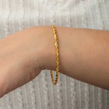 Caseras Gümüş Gold Ikili Burgu Kadın Bilezik CSR2185707