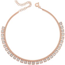 Caseras Gümüş Zirkon Taşlı Rose Halhal CSR2183011
