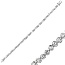 Caseras Gümüş Beyaz Taşlı Su Yolu Kadın Bileklik CSR2181505