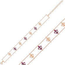 Caseras Gümüş Rose Çiçek Desenli Kadın Bileklik CSR2181597