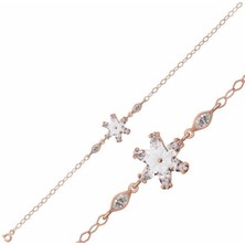 Caseras Gümüş Rose Beyaz Lotus Çiçeği Bileklik CSR2183357