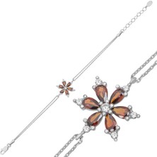 Caseras Gümüş Kırmızı Lotus Çiçeği Bileklik CSR2184385