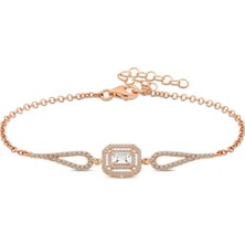 Caseras Gümüş Rose Dikdörtgen Baget Bileklik CSR2183292