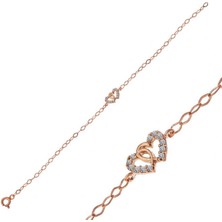 Caseras Gümüş Rose Birleşmiş Kalpler Kadın Bileklik CSR2184781