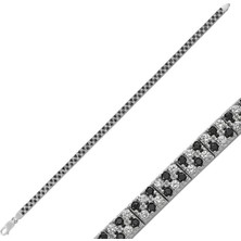 Caseras Gümüş Siyah Beyaz Taşlı Su Yolu Kadın Bileklik CSR2181568