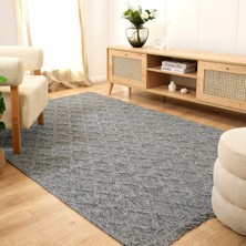 Kaşmir Halı Kilim/Jüt Belek Gri 80x300 cm Salon Mutfak Halısı Yolluk Kilim