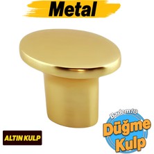 Badem10 Avcı Mat Altın Kulp Düğme Tek Vidalı Çekmece Mutfak Mobilya Dolabı Dolap Metal Kulpları