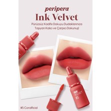 Peripera Yüksek Pigmentli, Kadife Görünümlü, Gün Boyu Kalıcı Tint PERIPERA Ink Velvet (5 Coralficial)