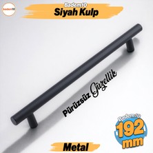 Badem10 Rosemary Mat Siyah Metal Kulp 192 mm 19.2 cm Mobilya Mutfak Çekmece Dolap Dolabı Kulplar