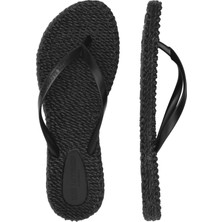 Ilse Jacobsen Black CHEERFUL02 - Siyah Düz Parmak Arası Terlik