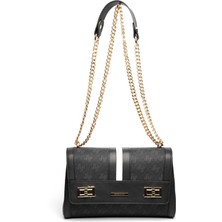 Silver & Polo Silver Polo Siyah - Siyah Monogram Kadın Çapraz Çanta SP1139
