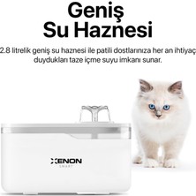 Xenon Smart Akıllı Otomatik Kedi Su Çeşmesi Geniş Hazneli Led Işıklı Su Şelalesi Ultra Sessiz Şeffaf Su Pınarı (X8650)