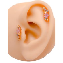 Trinos Cerrahi Çelik Piercing Zirkon Taşlı Büyük Yıldızlı Samanyolu Figürlü Kıkırdak Helix Tragus PIERCING(1ADET)