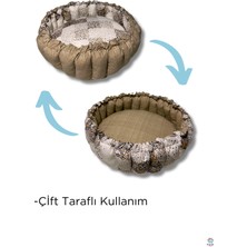 Çift Taraflı Kedi & Köpek Yatağı + Kemik Yastık | Yumuşak, Yıkanabilir, Konforlu