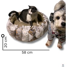 Çift Taraflı Kedi & Köpek Yatağı + Kemik Yastık | Yumuşak, Yıkanabilir, Konforlu