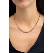 Sümer Telkari 7249 Pullu Mistik Topaz Taşlı Rose Gümüş Kolye