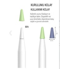 Apple Pencil 1.nesil, 2.nesil, Usb-C ve Pro ile Uyumlu Kalem Ucu Koruyucu Silikon Kılıf 12 Adet