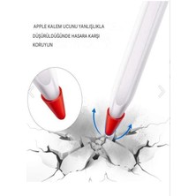Apple Pencil 1.nesil, 2.nesil, Usb-C ve Pro ile Uyumlu Kalem Ucu Koruyucu Silikon Kılıf 12 Adet