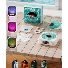 Waves Nostalji Plak Görünümlü Bluetooth Hoparlör 3D Ses Dalgası Retro Müzik Plak Gece Lambası