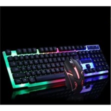 Hiqonic Rgb Aydınlatmalı Kablolu Gaming Oyuncu Klavye  Yüksek Hassasiyetli Optik Mouse Set Ergonomik Tasarım