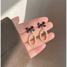 My Balli Store Bow Faux Küçük Inci Damlası Küpeler / Özel Kutuda Hediyeye Uygun Bujiteri Küpe
