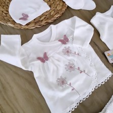Bebe Kervanı Kız Bebek %100 Pamuklu Kelebekli Fistolu 10'lu Hastane Çıkışı Zıbın Takımı BBK1209