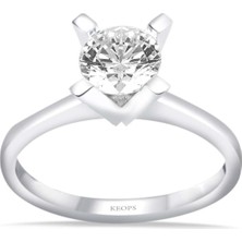 Keops Pırlanta F Renk 1 Karat Pırlanta Tektaş Yüzük - Hrd Sertifikalı