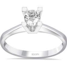 H Renk 0.30 Karat Pırlanta Tektaş Yüzük - Hrd Sertifikalı
