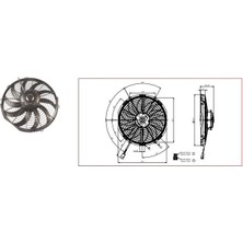 Kormas 24V Fan Motoru Emici Aksiyel 12 " (Büyük Motorlu) (Dış Çap 335 Mm)