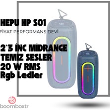 Hepu HP-S01 Taşınabilir Şarjlı Bluetooth Hoparlör 3000 Mah Rgb Aux.usb.tf 20W Rms Tws Type-C Şarj