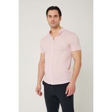 Coonless Erkek Pembe Kısa Kol Gömlek