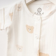 Unisex Barbatöz Desenli Yazlık Bebe Tulum