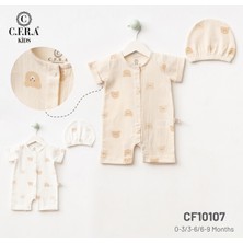 Unisex Barbatöz Desenli Yazlık Bebe Tulum