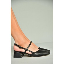 Fox Shoes U998232109 Siyah Alçak Topuklu Kadın Ayakkabı
