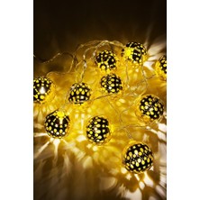 Beysüs Yuvarlak Top Model Metal Pilli LED Işık 2 Metre