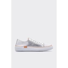 Shoemark Yulin Gümüş Deri Kadın Sneaker